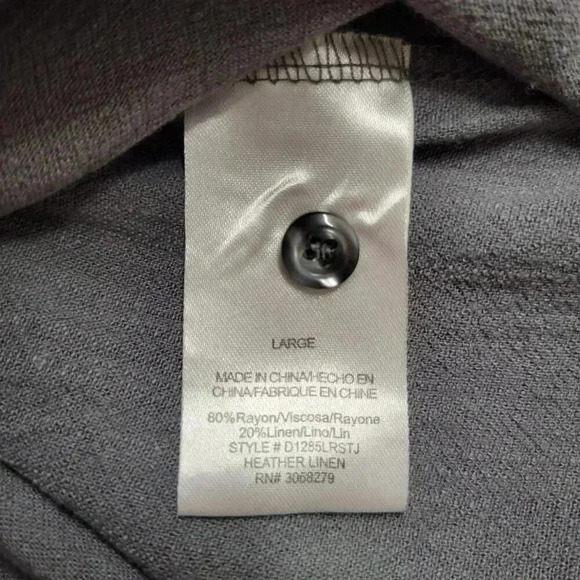 Thread + Supply Large Dark Gray Collared Short Sleeve Button Midi Casual Dress - Picture 10 of 11